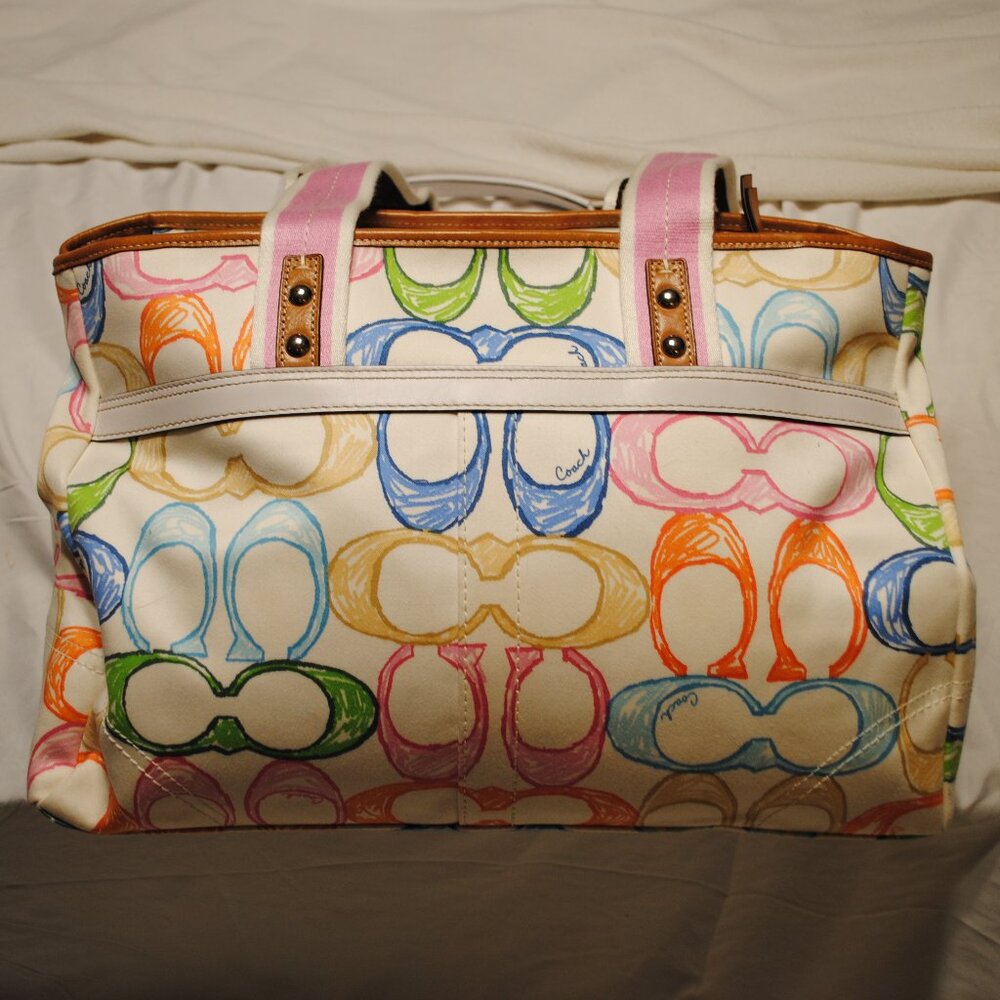 NEW COACH LARGE MULTICOLORED HANDBAG W/ TAGS